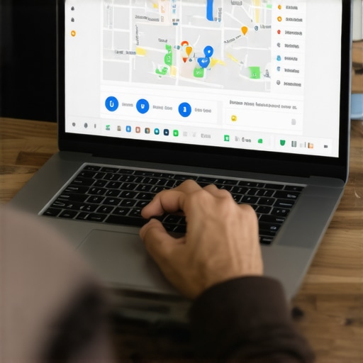 Business owner reviewing local SEO analytics on a laptop
