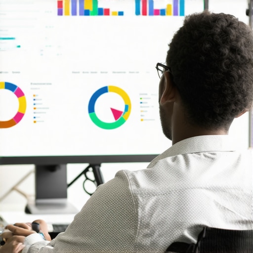 Expert analyzing SEO data with charts and graphs for local ranking improvements.