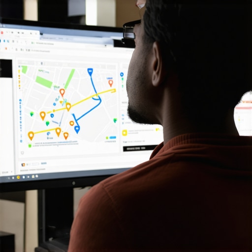 SEO expert reviewing Google Maps ranking dashboard