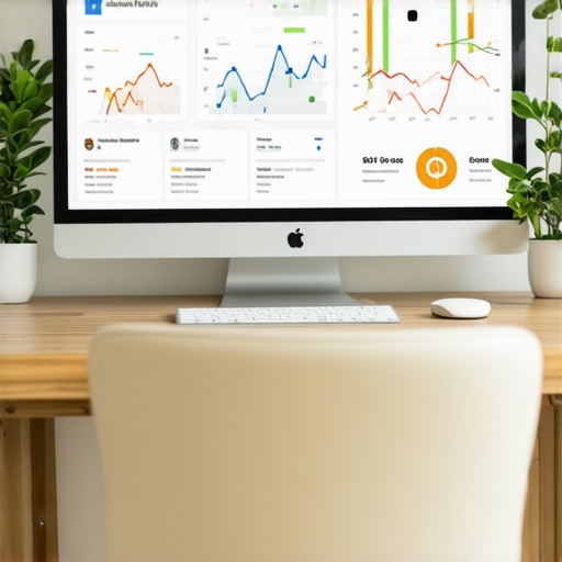 Person analyzing local SEO metrics on a computer for maintaining Google Maps ranking.