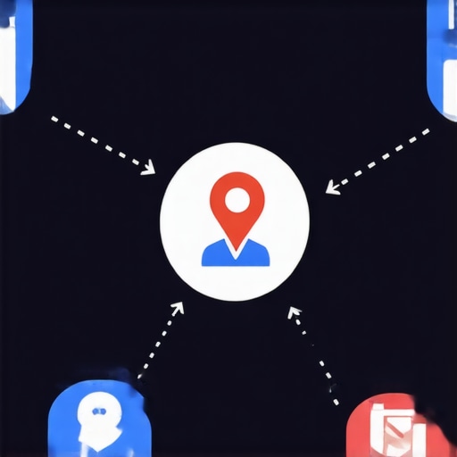 Visual diagram illustrating steps to boost Google Maps ranking with icons representing profile, reviews, SEO, and backlinks.