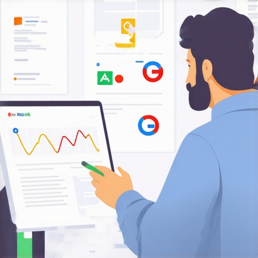 Business owner analyzing analytics on maps and search rankings