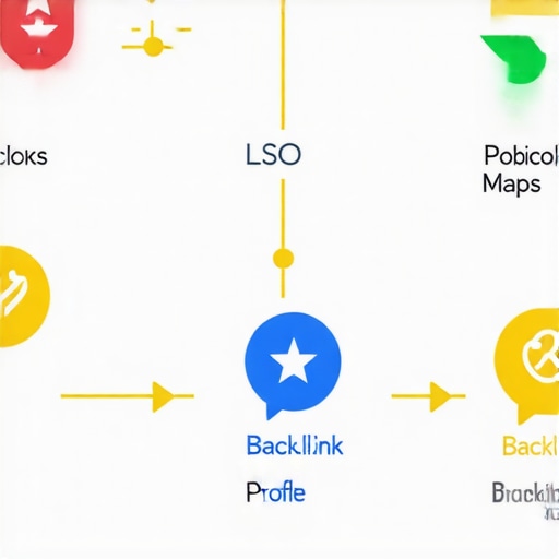 Diagram showing steps to improve Google Maps ranking for local businesses.