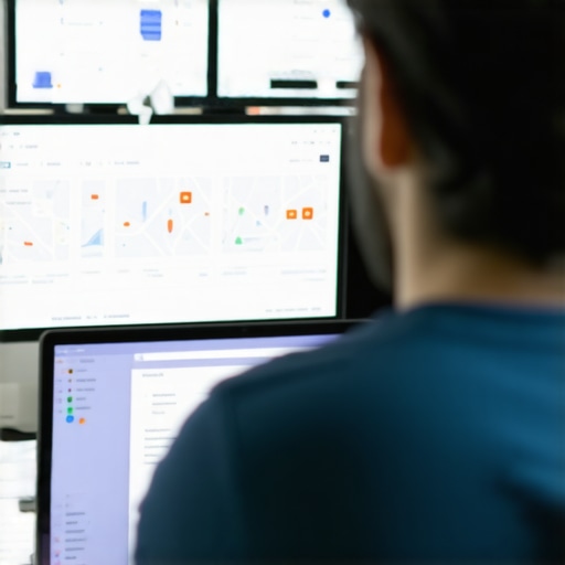 Digital marketer using SEO tools to track Google Maps ranking performance.