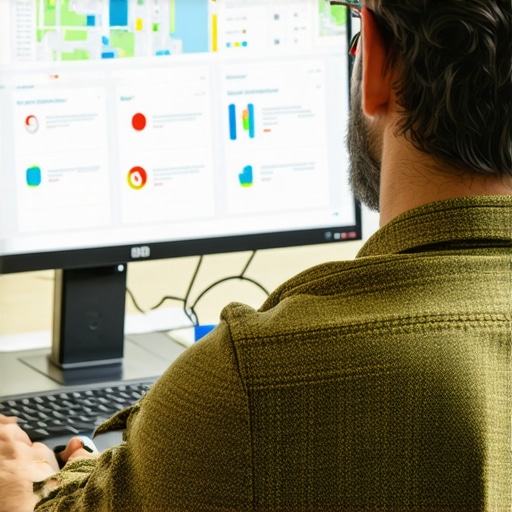 Business owner reviewing local SEO data and maps on a laptop.