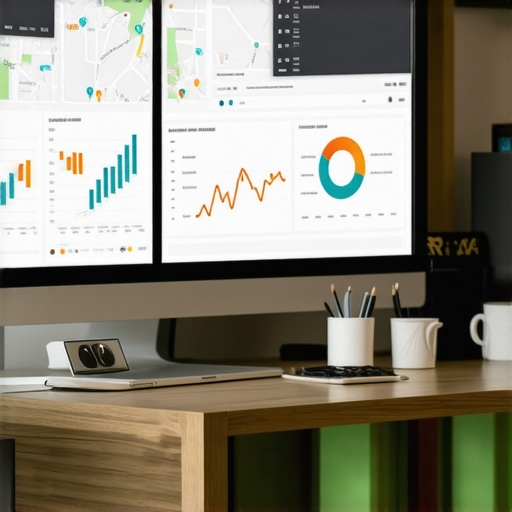 A person managing local SEO using multiple digital tools on a computer monitor.
