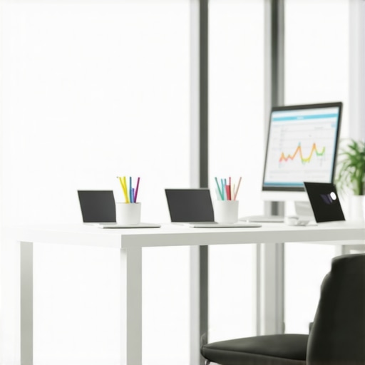 Person working on Google Maps ranking tools and analytics on computer screens