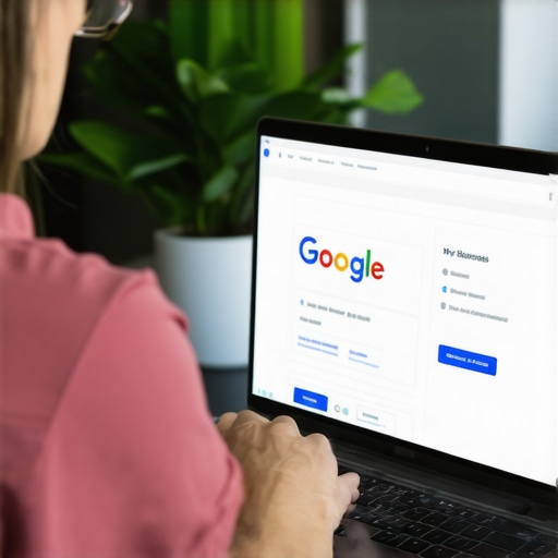 Business owner reviewing and correcting Google My Business details on a laptop