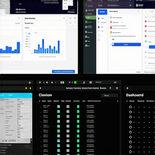 Screens displaying local SEO analytics and citation management dashboards.