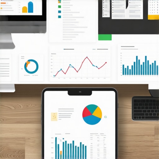 SEO Tools Workspace for Local Map Ranking A desk setup showcasing SEO analytics dashboards and citation audit tools for maintaining Google Maps rankings.