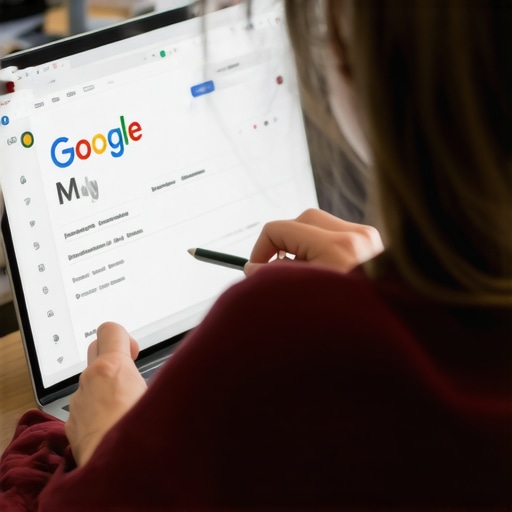 Person reviewing and updating local business profile online.