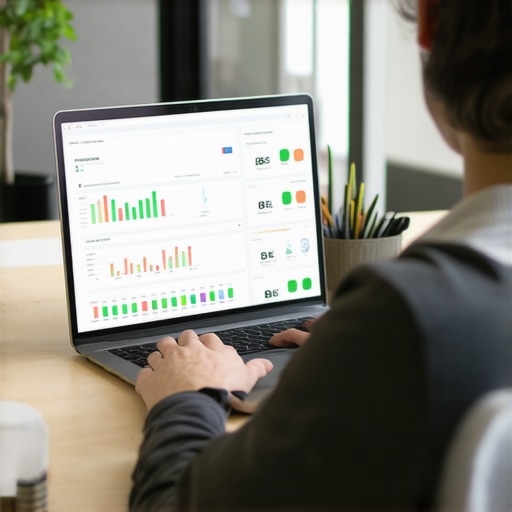 A professional reviewing local SEO data on a computer screen, ensuring ongoing Google Maps ranking performance.