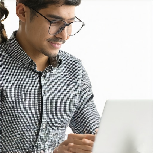 Business owner reviewing and updating business profile information on a laptop