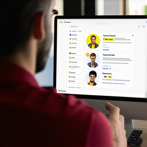 Person analyzing and optimizing a Google Business Profile on a laptop