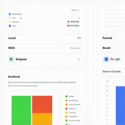 Person analyzing local SEO metrics on a digital dashboard
