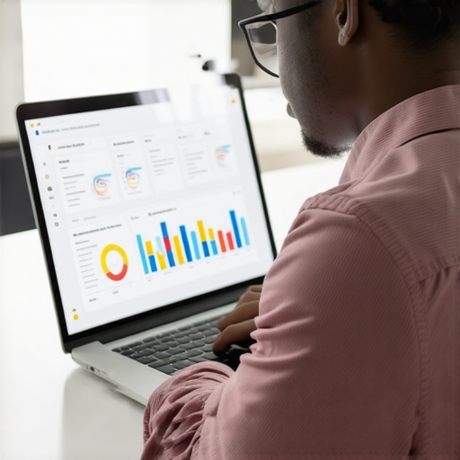 Person analyzing local SEO data on a laptop